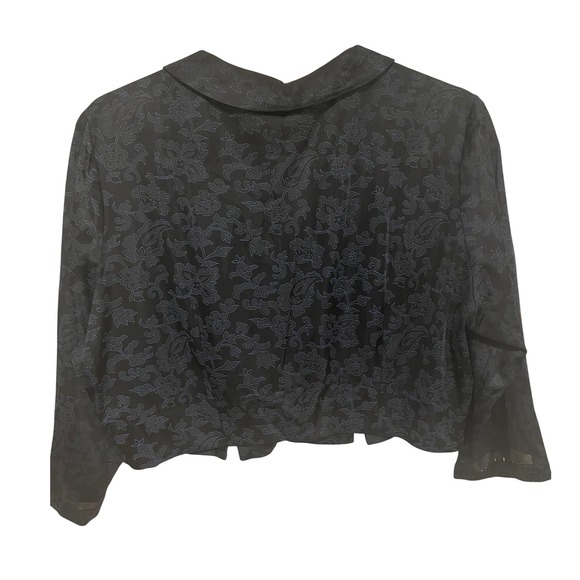 Vintage 1950s Dress & Bolero Jacket Set Nylon Floral Mid Century with Belt - Picture 6 of 12